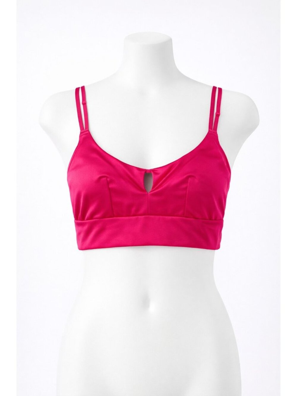 Auden size XS Pink Satin Unlined Long Line Bralette Pullover NEW